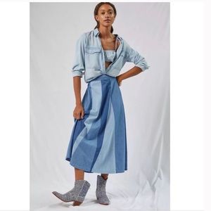 Anthropologie Patchwork denim skirt by love the label size xs